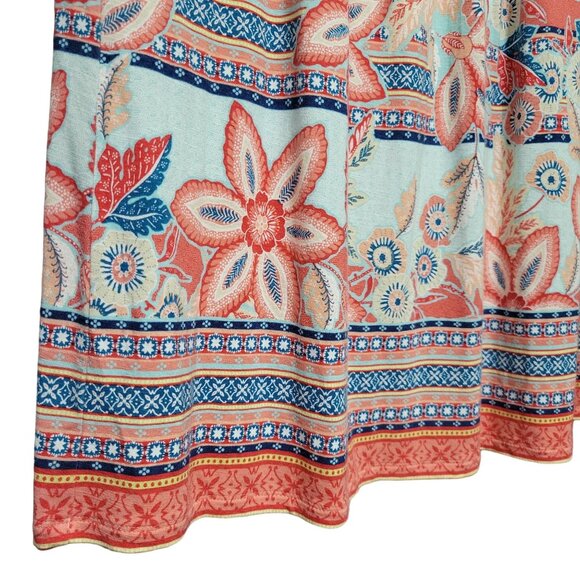 J Jill Size XL Petite Dress Tank Lightweight Rayon Knit Pleated Long Floral - Picture 11 of 11